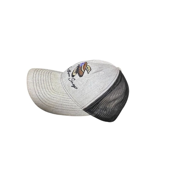 Y2K Distressed Gray and Black Trucker Hat with Embroidered Duck - Picture 2 of 5